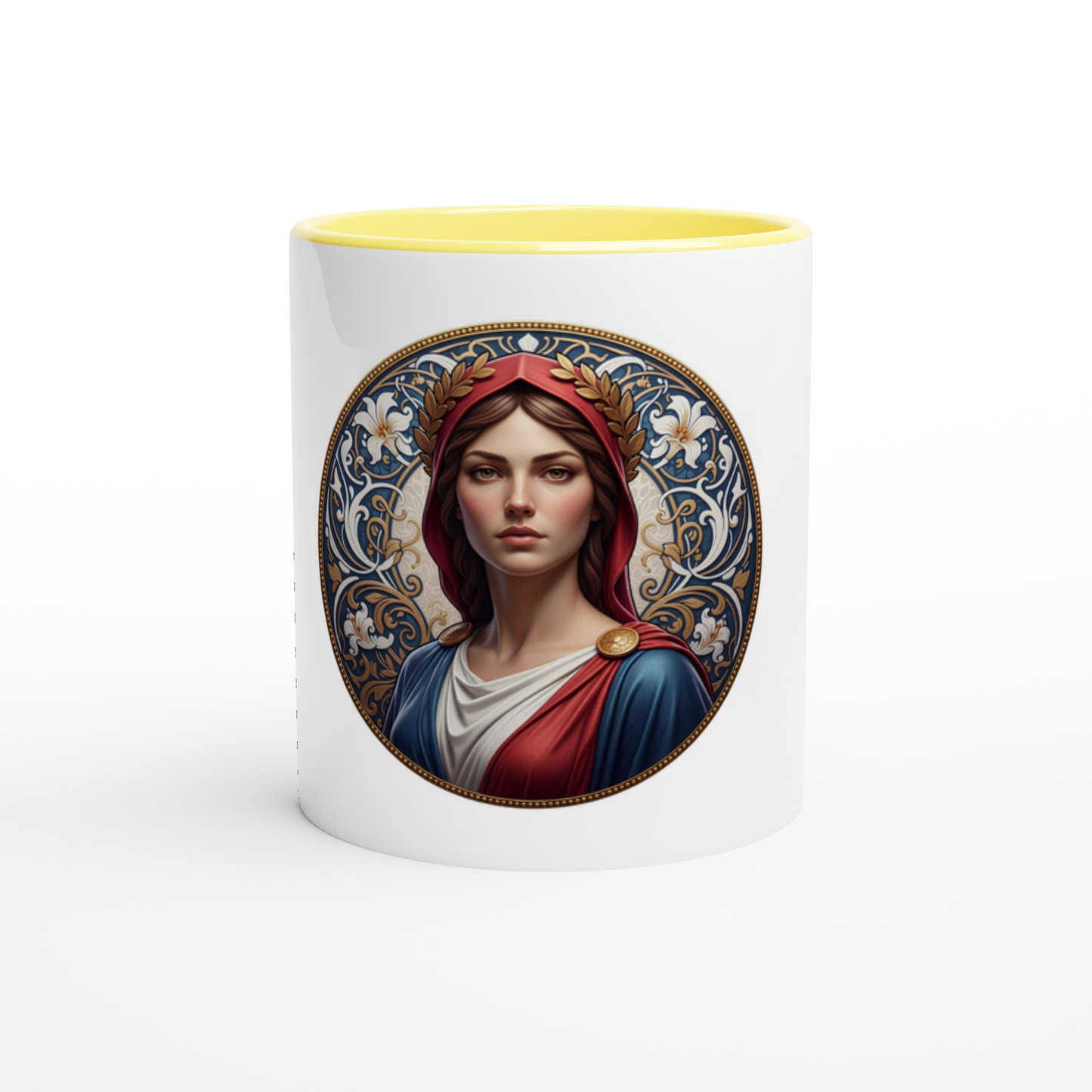 Ceramic Marianne White Mug, 325 ml (11 oz), with colored interior