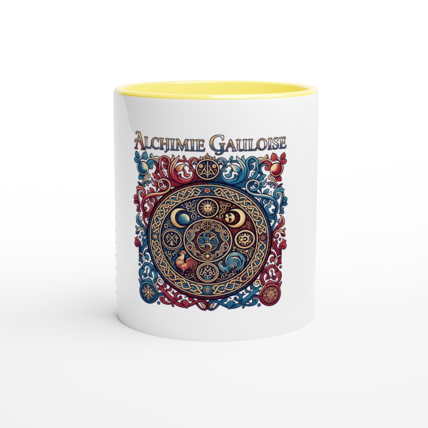 Keramikbecher Gallische Alchemie weiß 325 ml (11 oz) mit farbiger Innenseite
