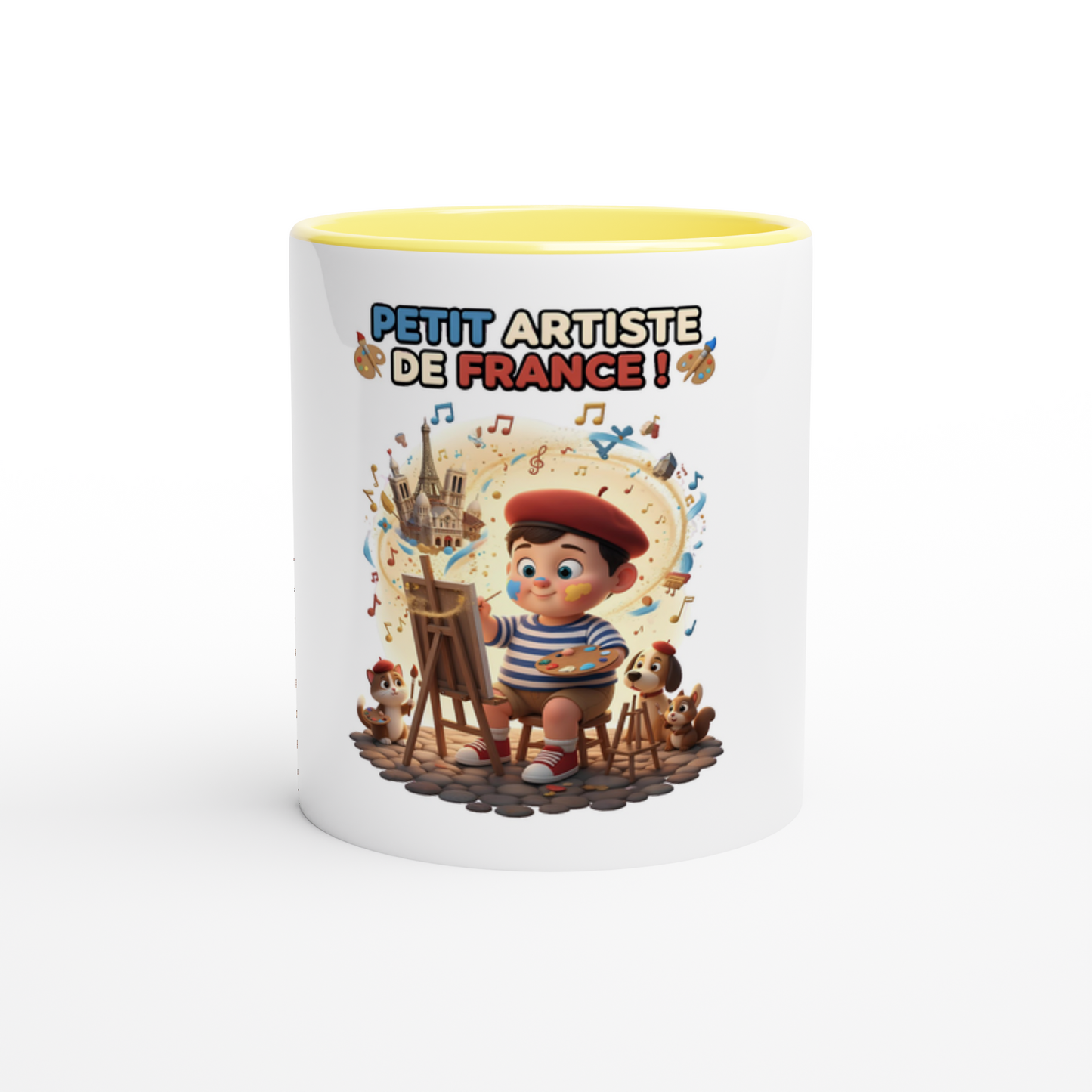 White 11oz Ceramic Mug "Little Artist from France"