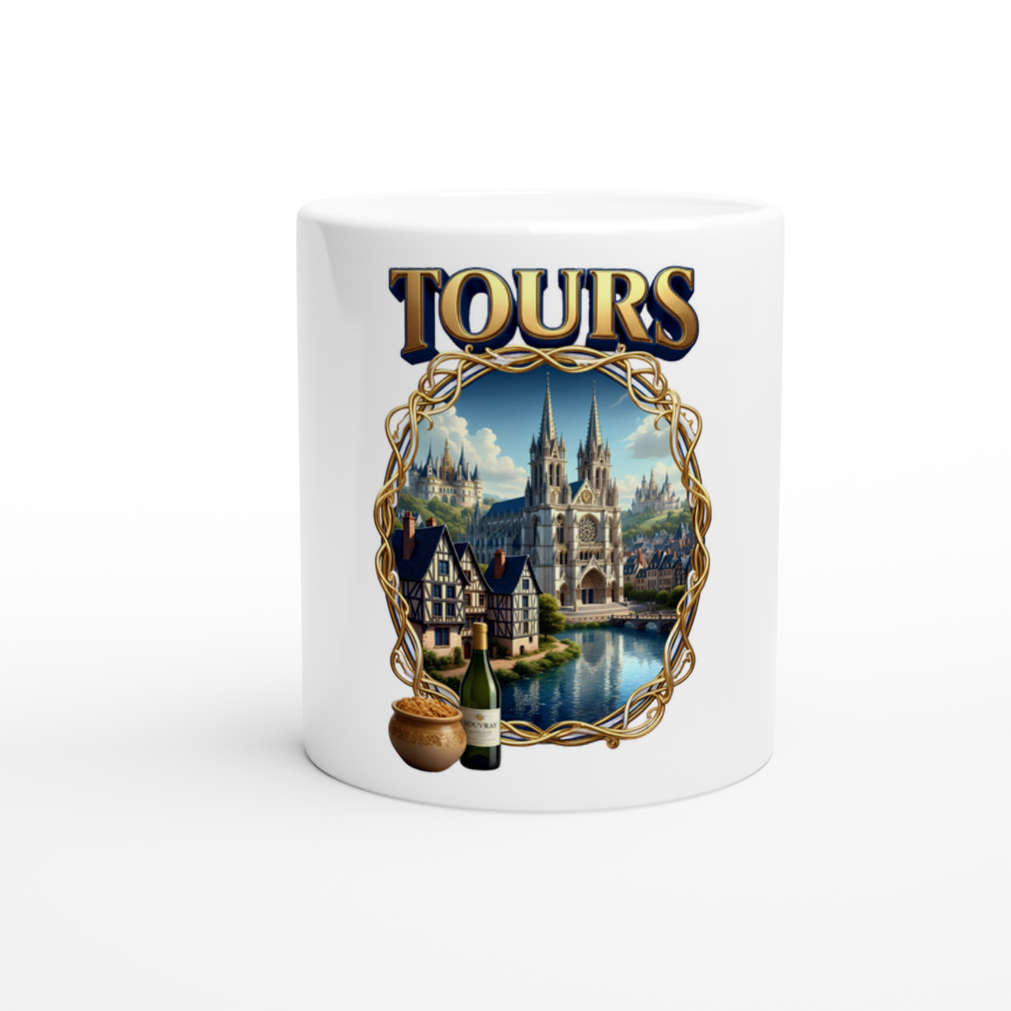 Keramikbecher Tours Stadt in Frankreich 325 ml (11 oz)