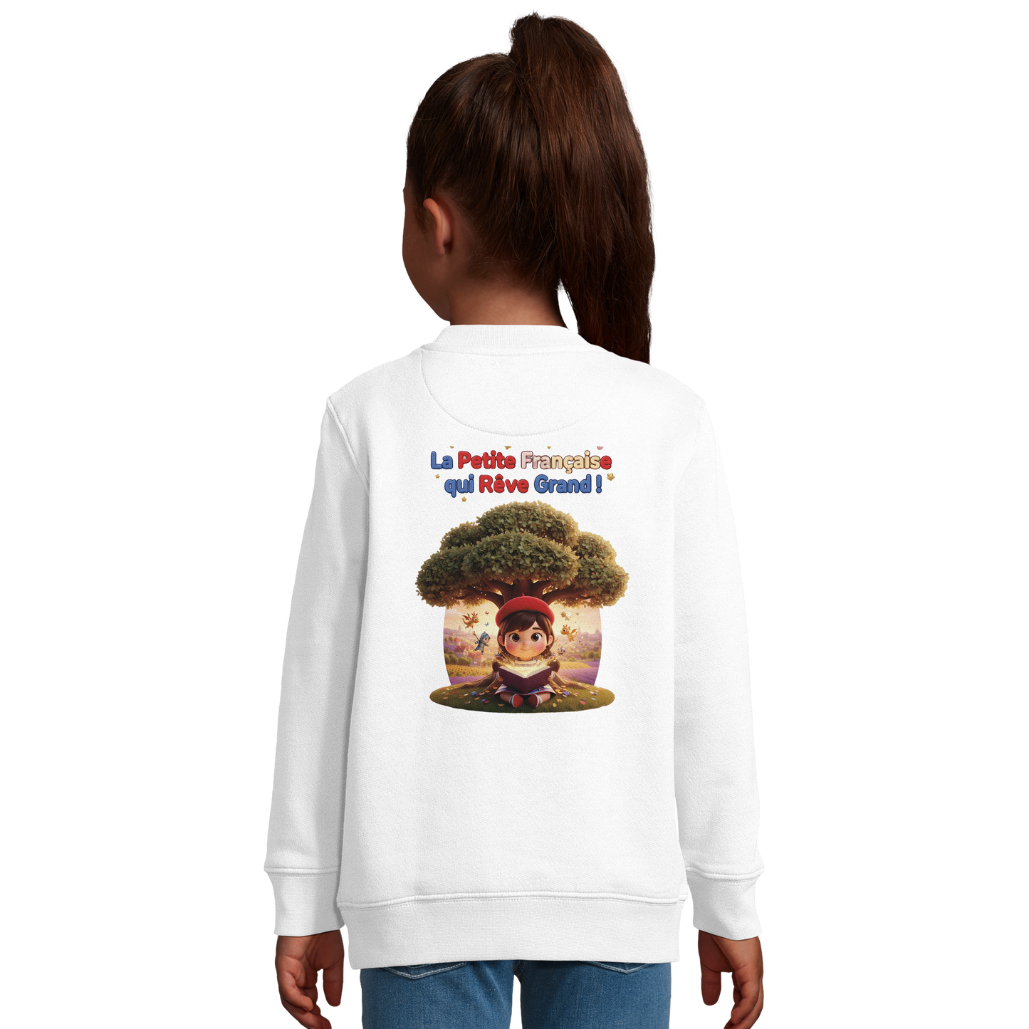 Mädchen-Sweatshirt im französischen Stil: „La petite française qui rêve grand“ aus recycelter Mischung | SOL'S Columbia Kids 04239