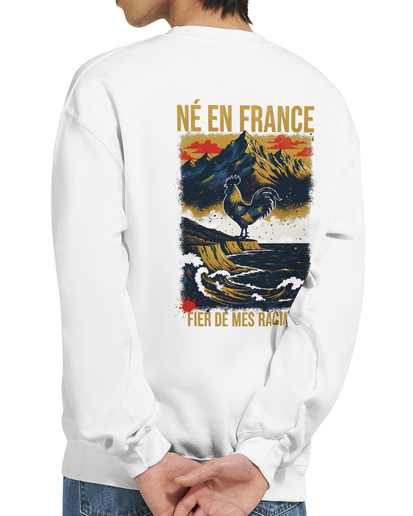 Sweat-shirt Homme Né en France - Confort Premium et Coupe Classique