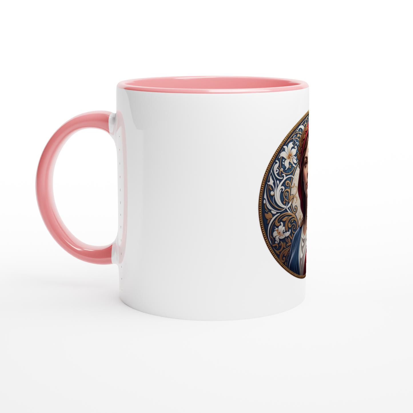 Ceramic Marianne White Mug, 325 ml (11 oz), with colored interior