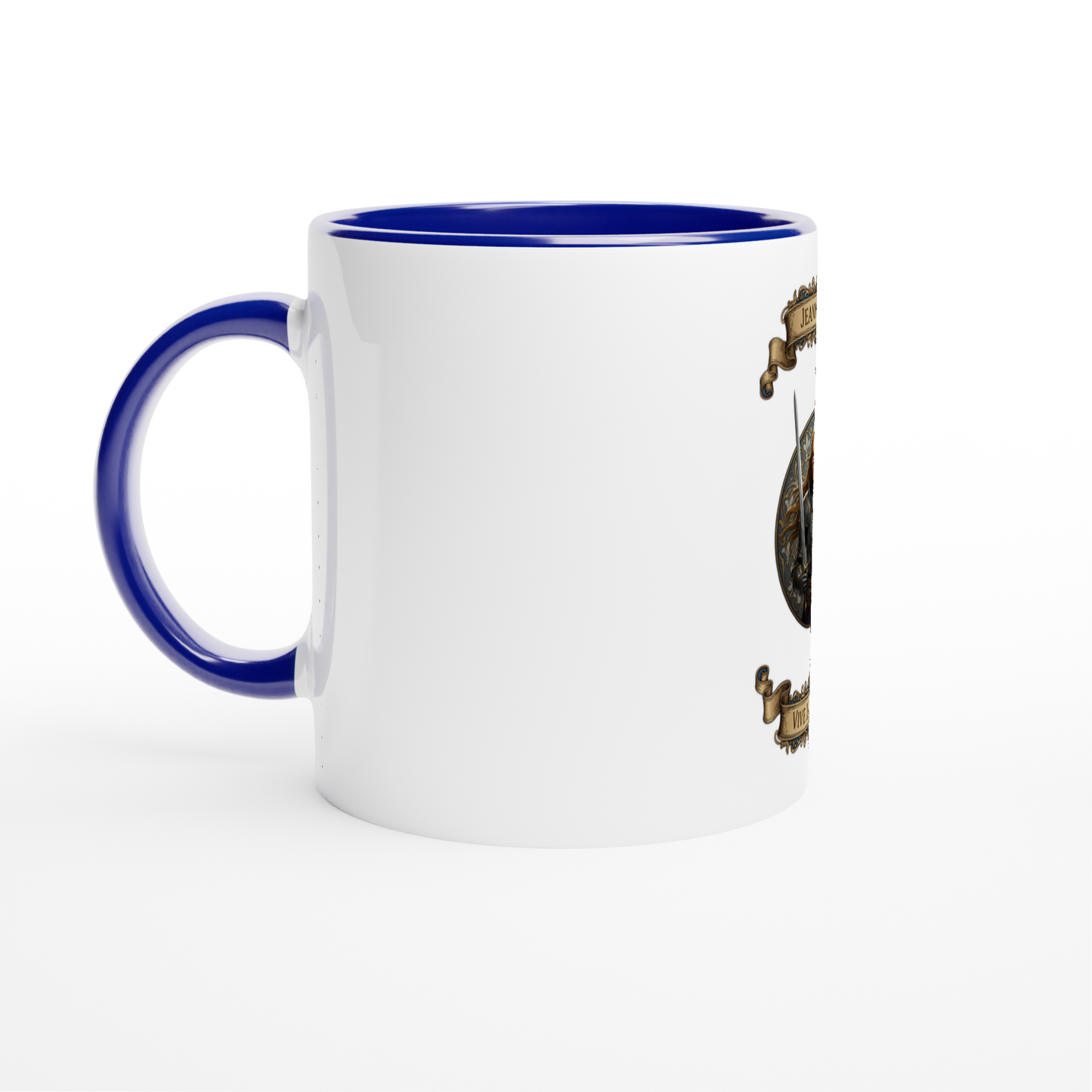 Joan of Arc 325 ml (11 oz) white ceramic mug with colored interior