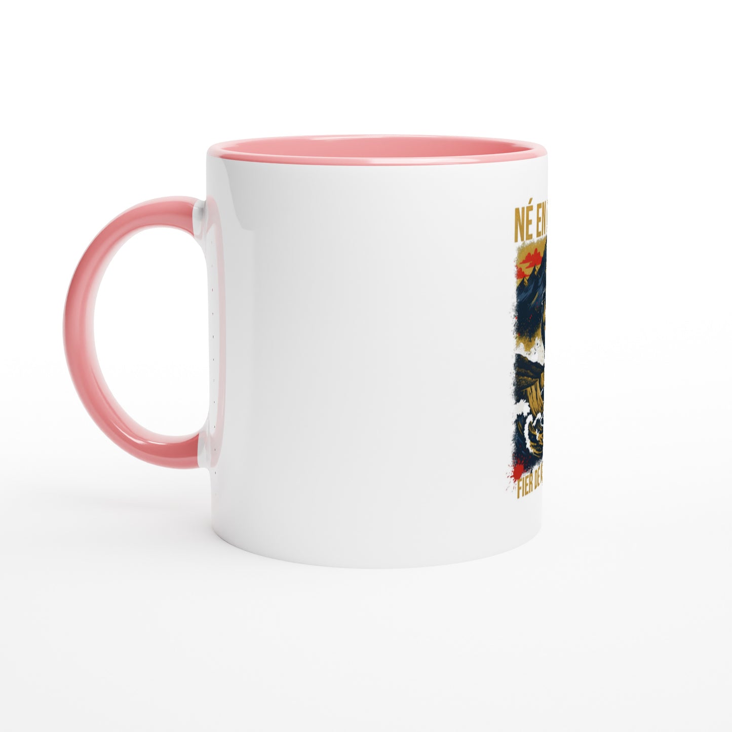 Mug en céramique  né en France  blanche  325 ml (11 oz) avec intérieur coloré