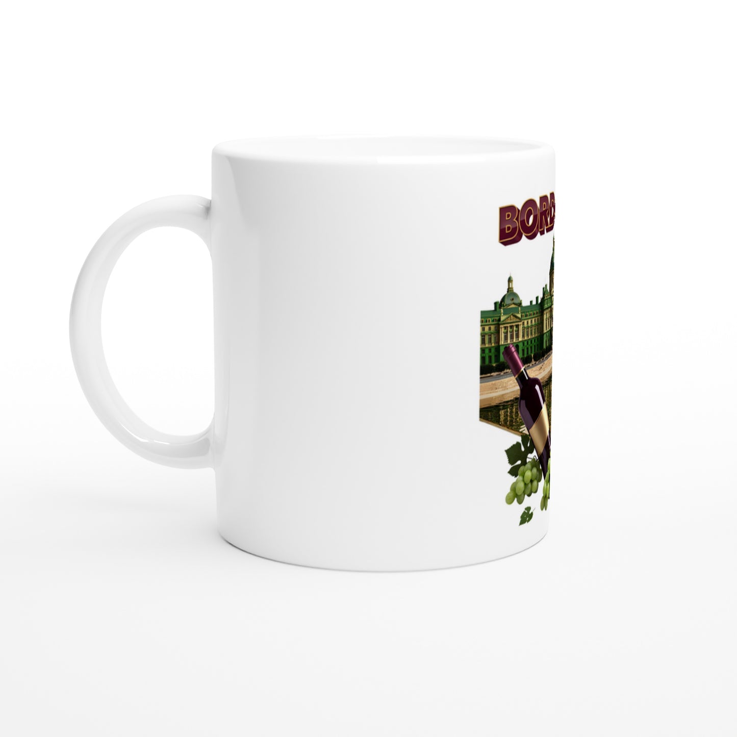 325 ml (11 oz) Burgundy Ceramic Mug, City of France
