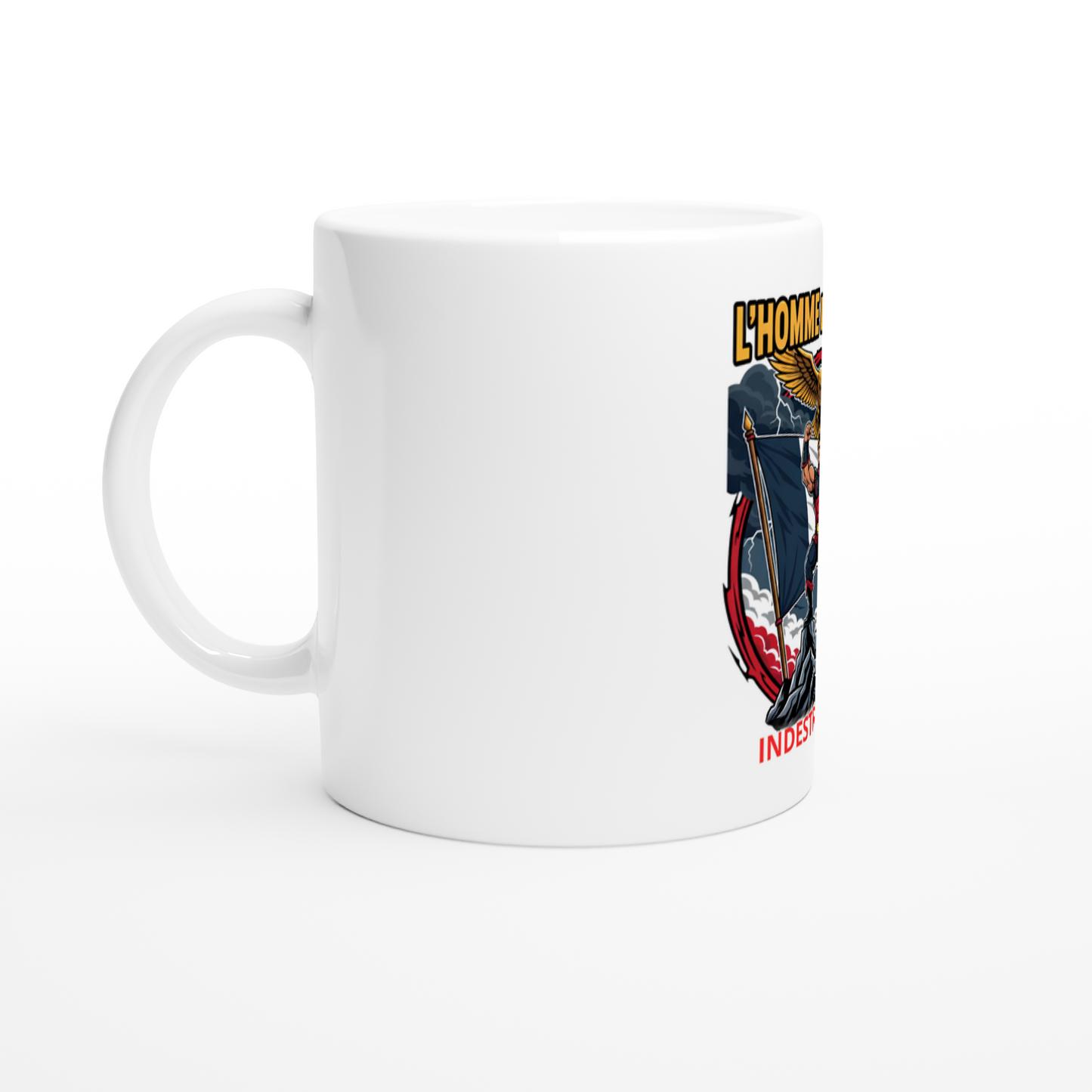 325 ml (11 oz) French-style ceramic mug for men