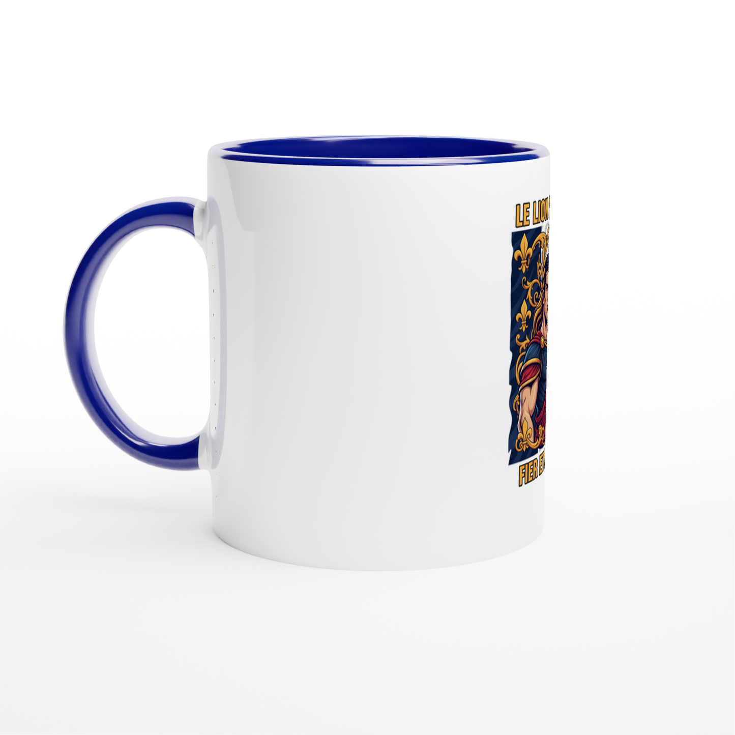 Keramikbecher mit Löwenmotiv „stark“, 325 ml (11 oz)