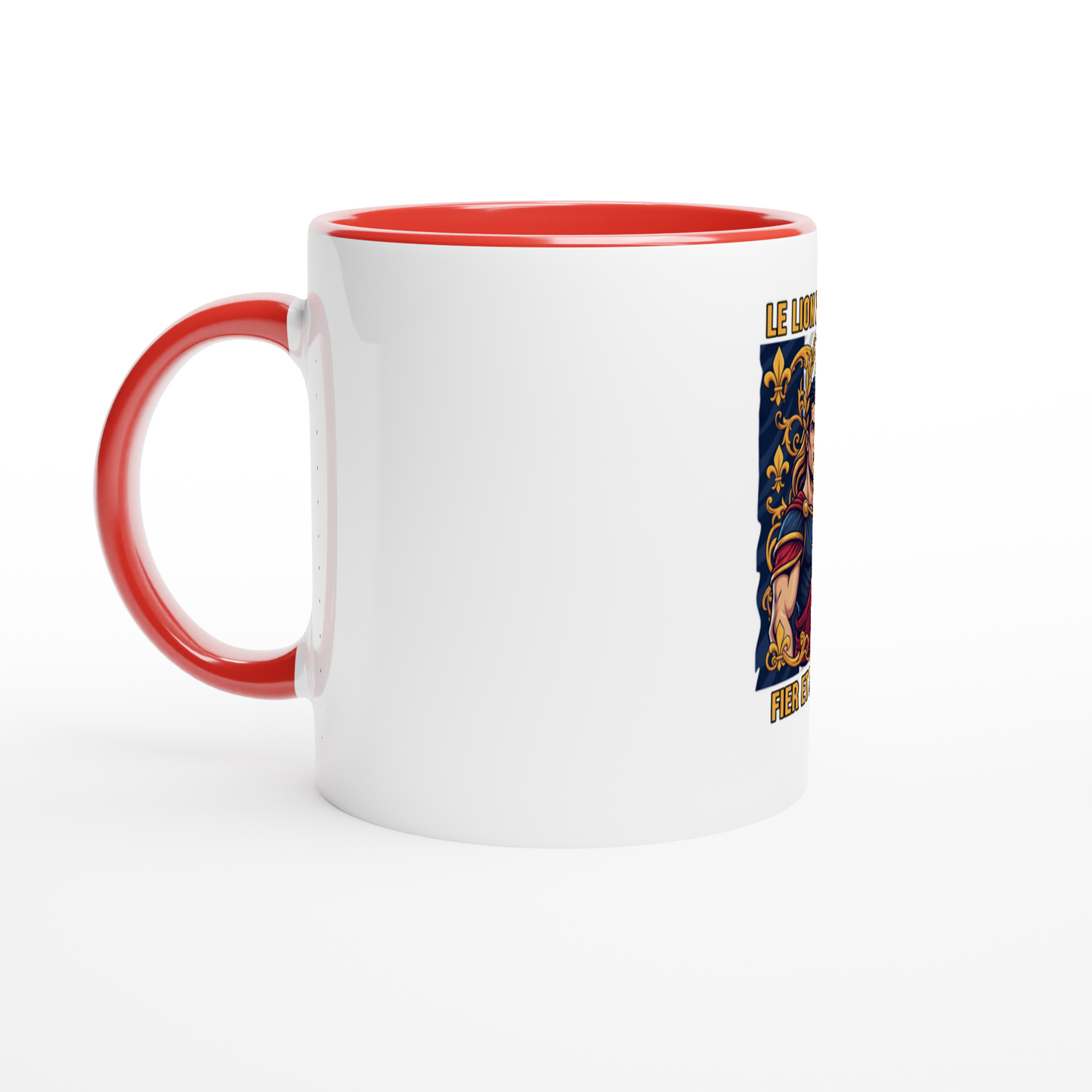 Keramikbecher mit Löwenmotiv „stark“, 325 ml (11 oz)