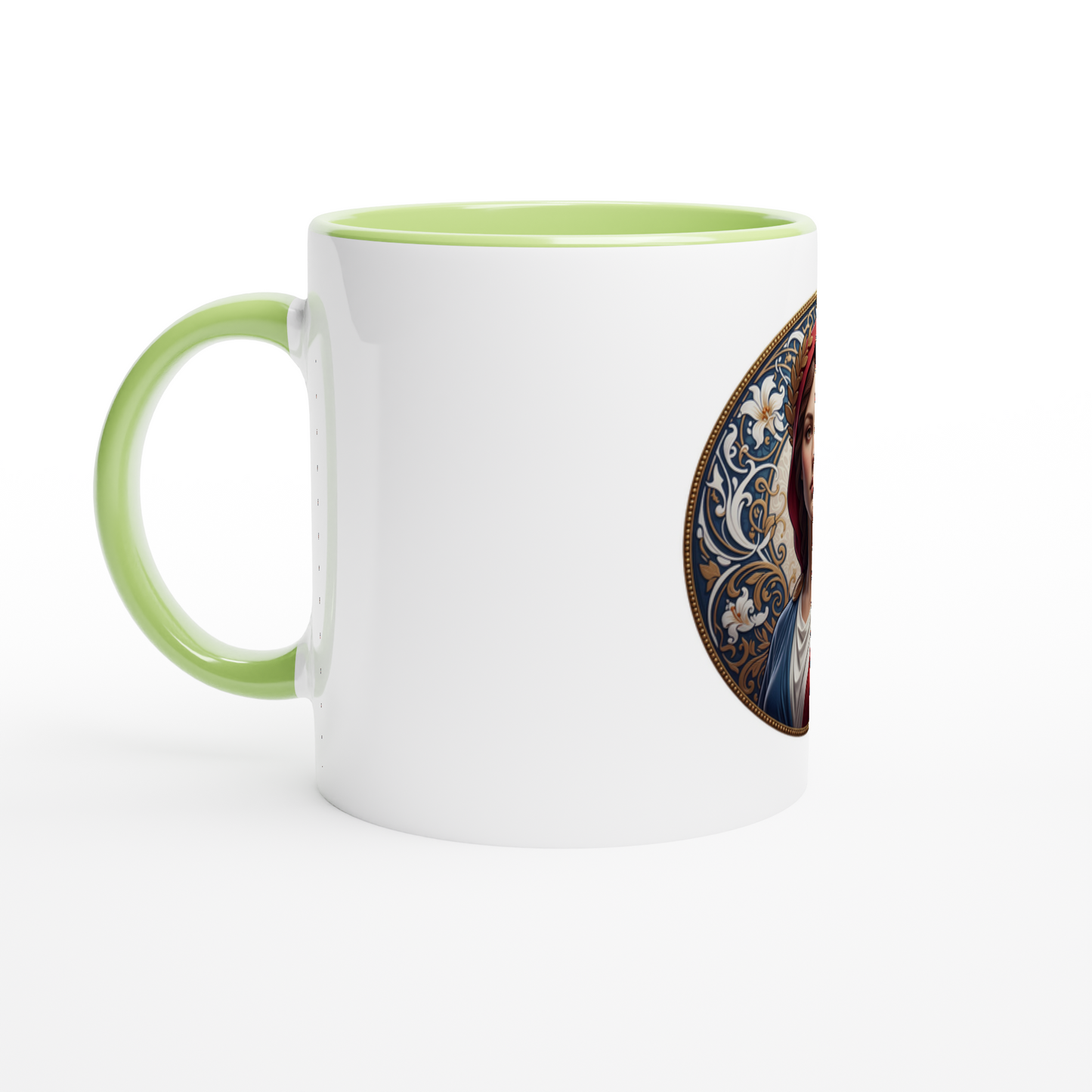 Ceramic Marianne White Mug, 325 ml (11 oz), with colored interior