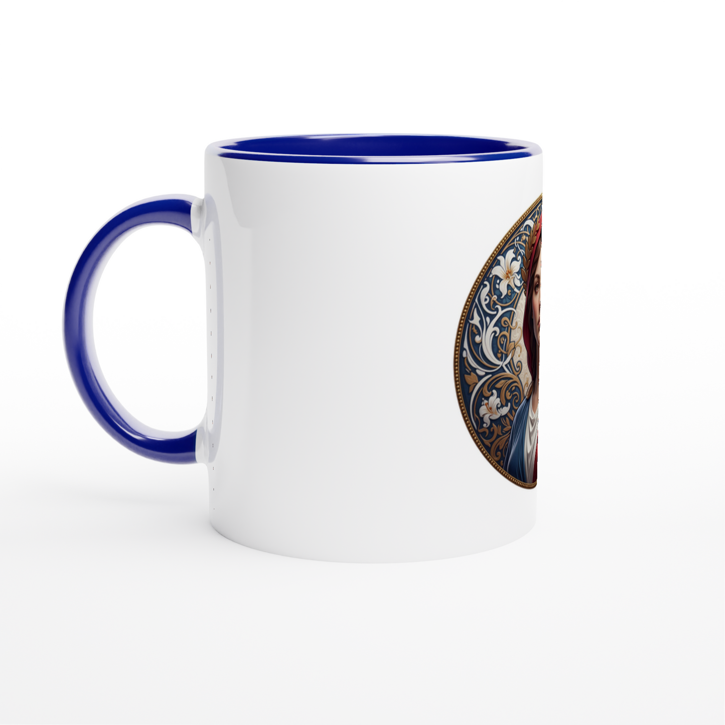 Ceramic Marianne White Mug, 325 ml (11 oz), with colored interior