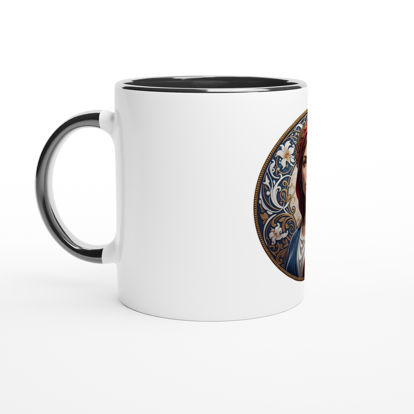Ceramic Marianne White Mug, 325 ml (11 oz), with colored interior