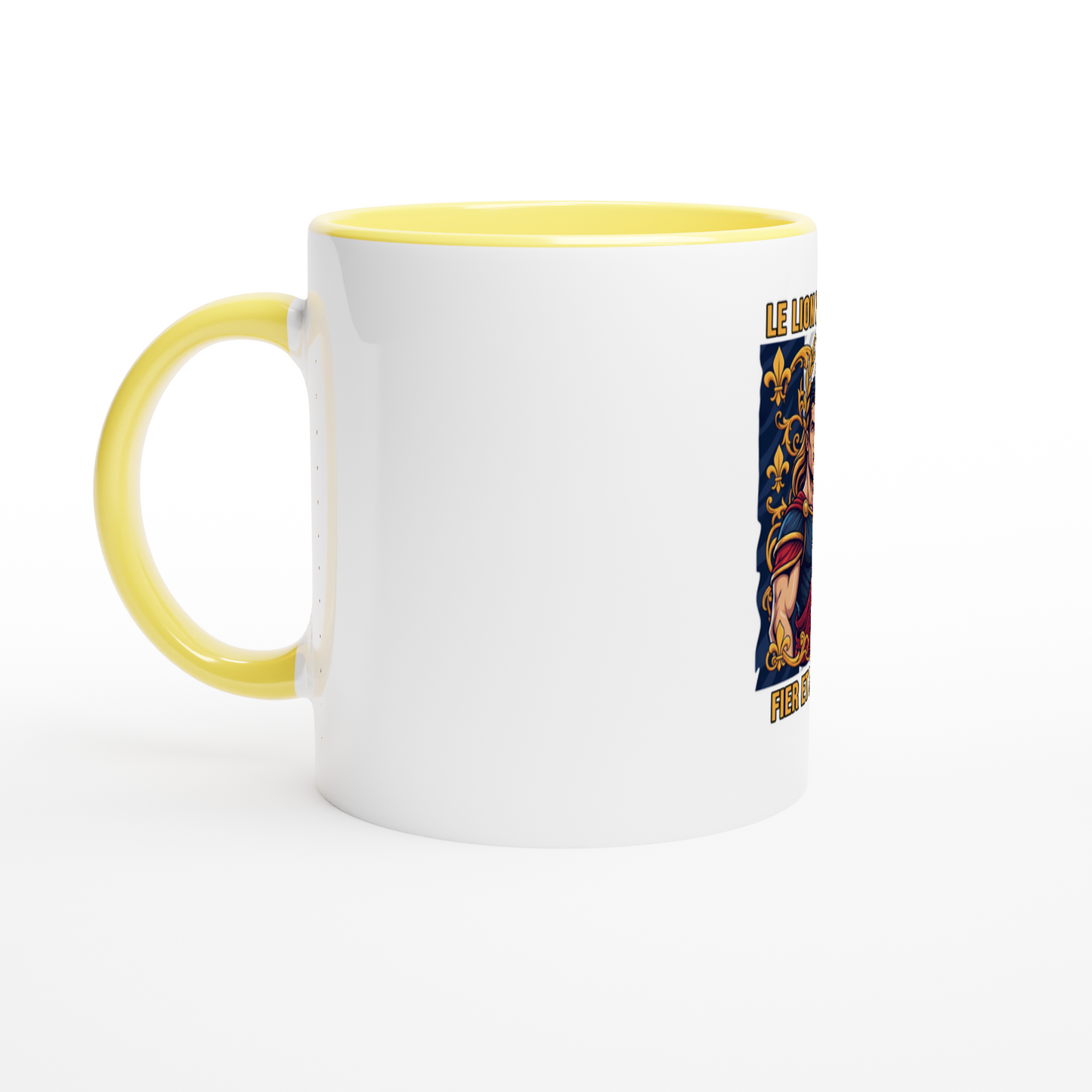 Keramikbecher mit Löwenmotiv „stark“, 325 ml (11 oz)