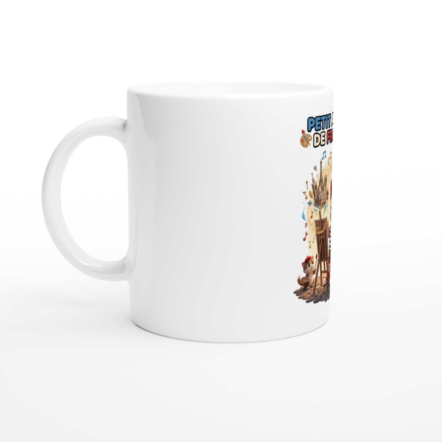 White 11oz Ceramic Mug kleiner Künstler Frankreichs