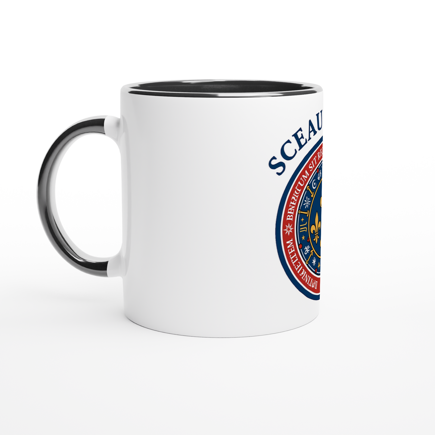 Keramiktasse „Das Siegel des Königs“ weiß, 325 ml (11 oz) mit farbiger Innenseite
