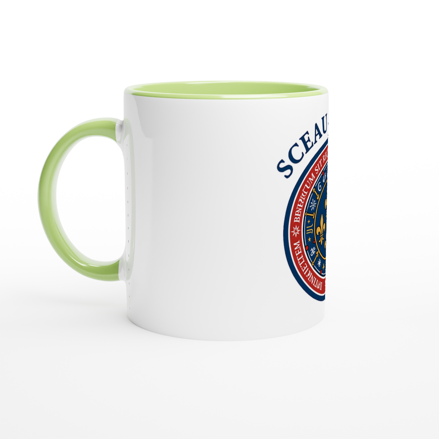 Keramiktasse „Das Siegel des Königs“ weiß, 325 ml (11 oz) mit farbiger Innenseite
