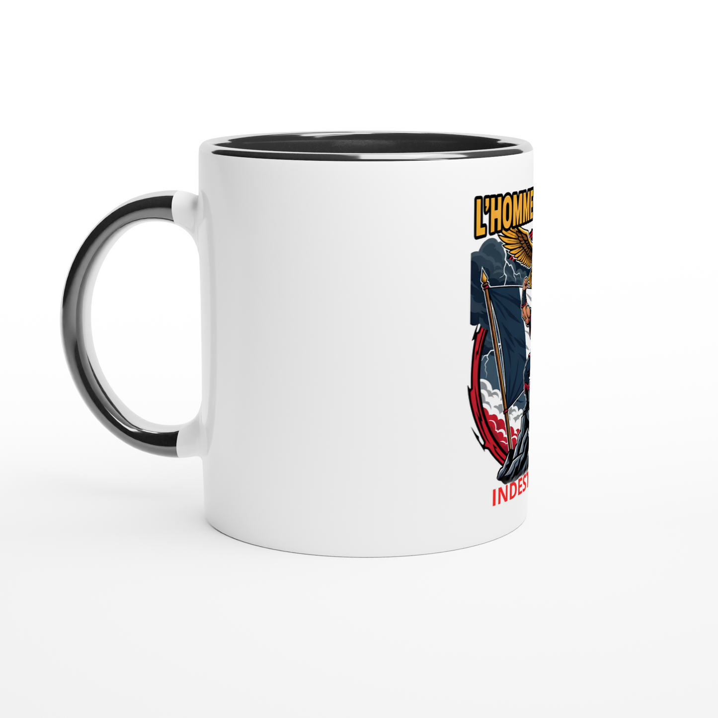 325 ml (11 oz) French-style ceramic mug for men