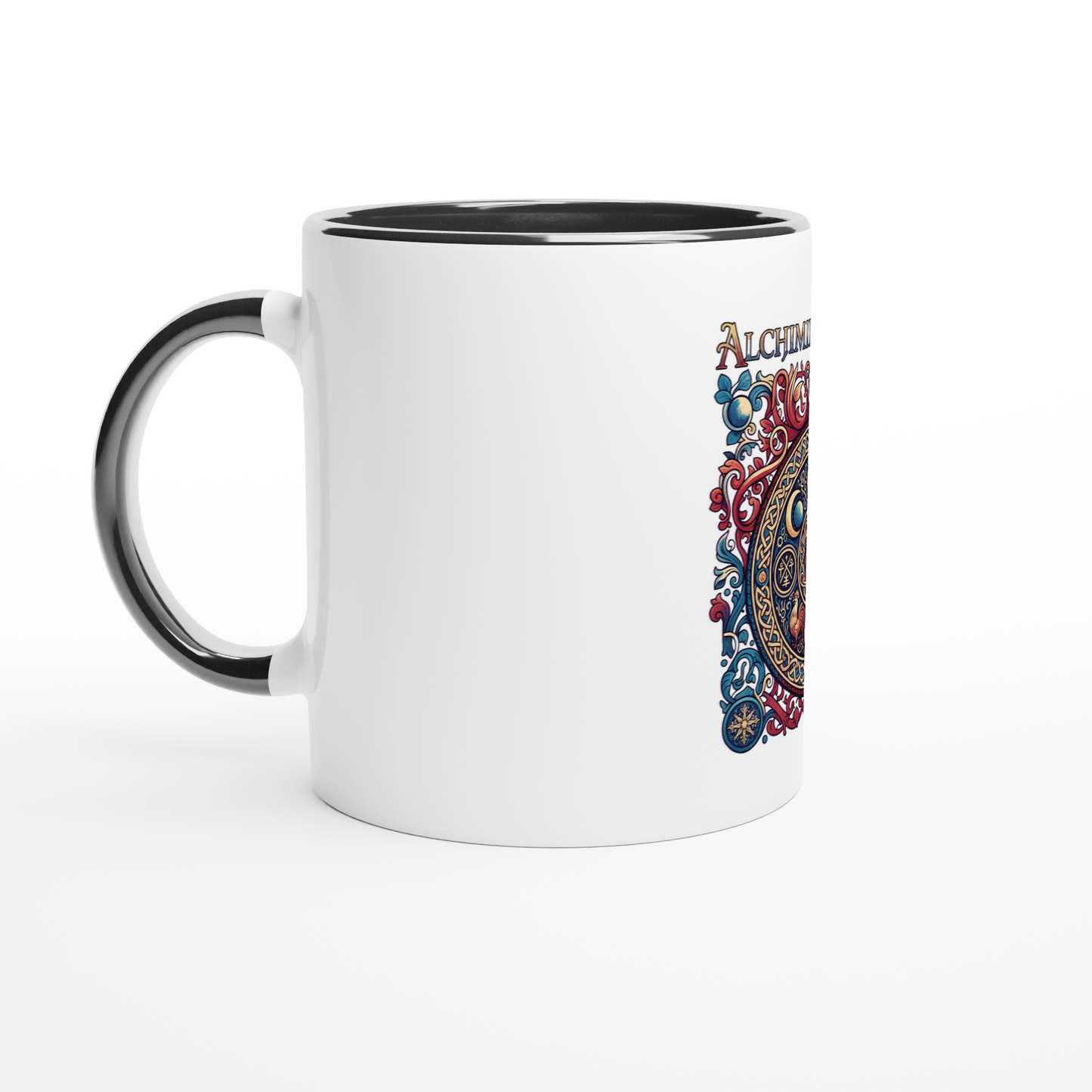 Keramikbecher Gallische Alchemie weiß 325 ml (11 oz) mit farbiger Innenseite