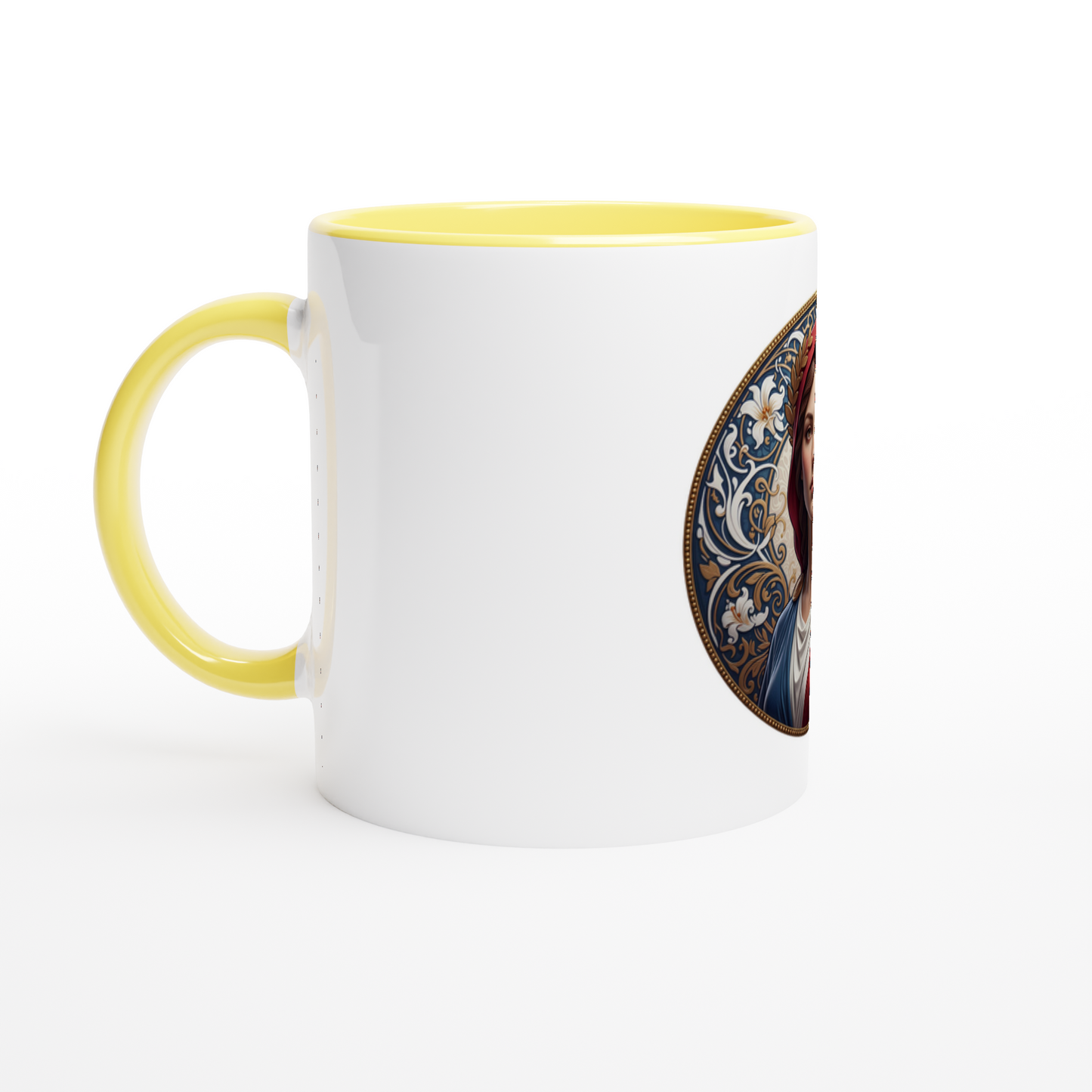 Ceramic Marianne White Mug, 325 ml (11 oz), with colored interior