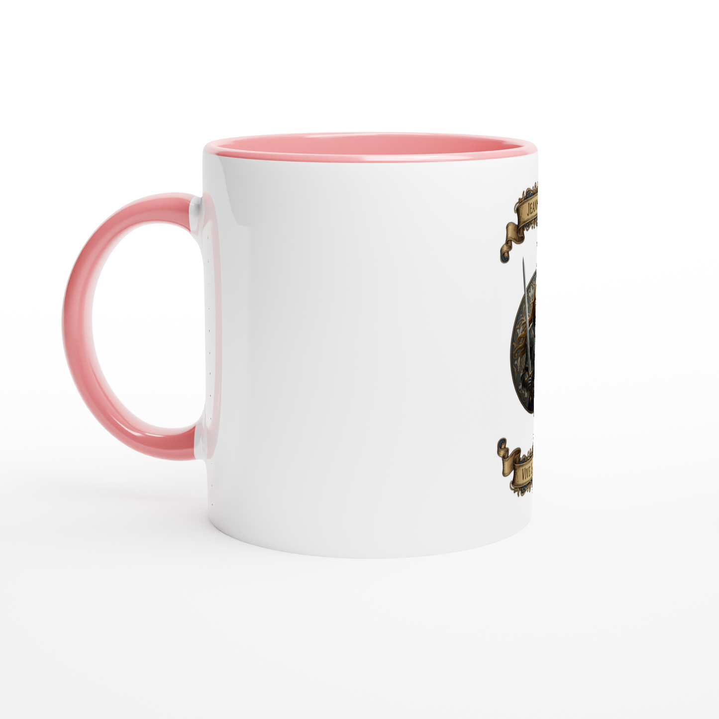Joan of Arc 325 ml (11 oz) white ceramic mug with colored interior