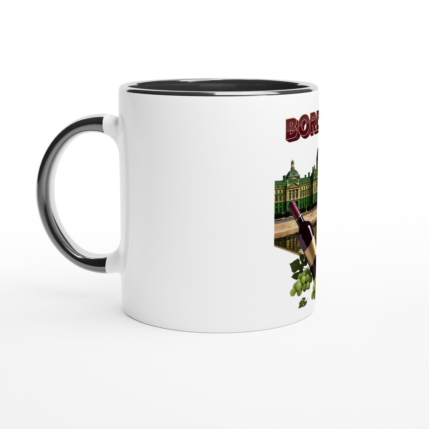 325 ml (11 oz) Burgundy Ceramic Mug, City of France