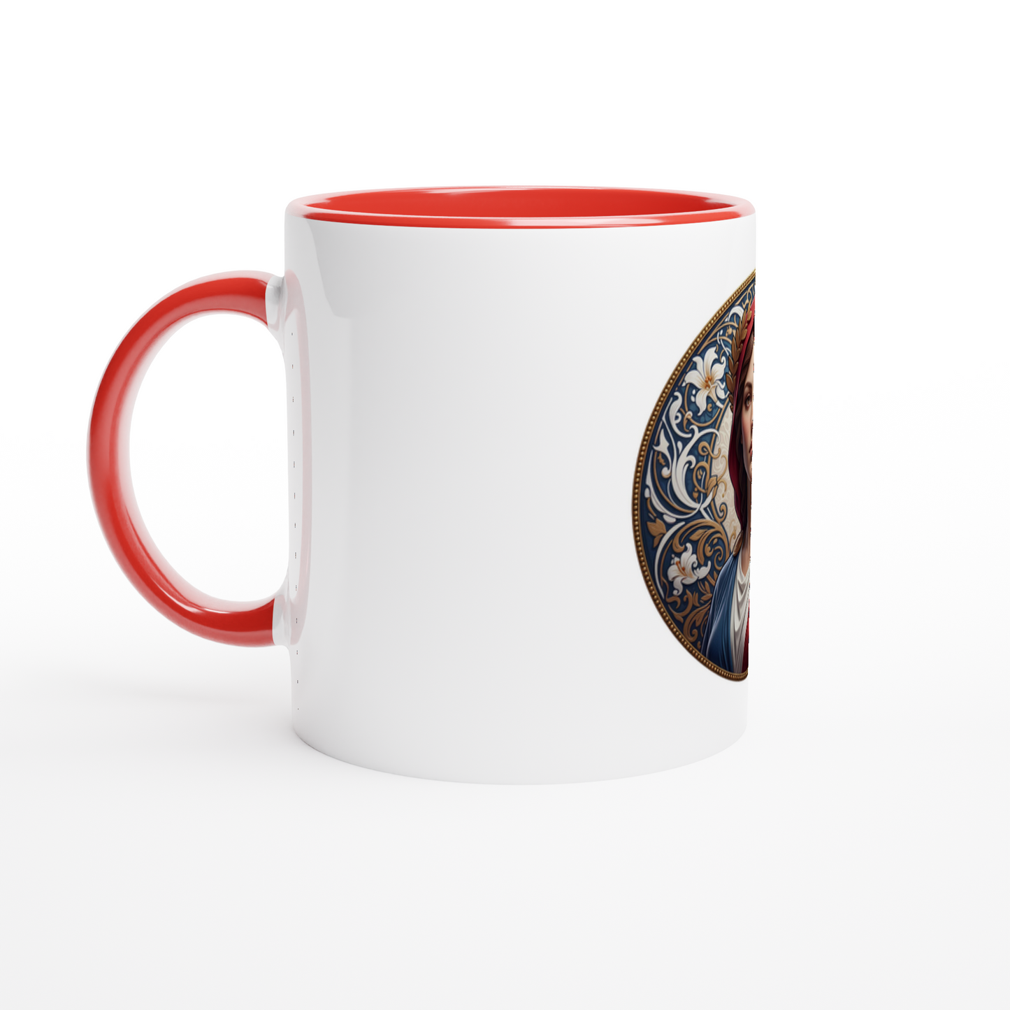 Ceramic Marianne White Mug, 325 ml (11 oz), with colored interior