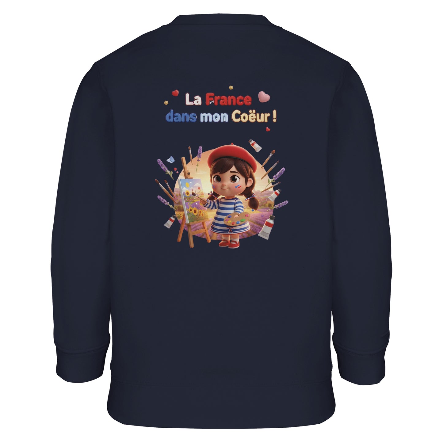 Mädchen-Sweatshirt im französischen Stil „la France dans mon cœur“ aus recyceltem Mischgewebe | SOL'S Columbia Kids 04239