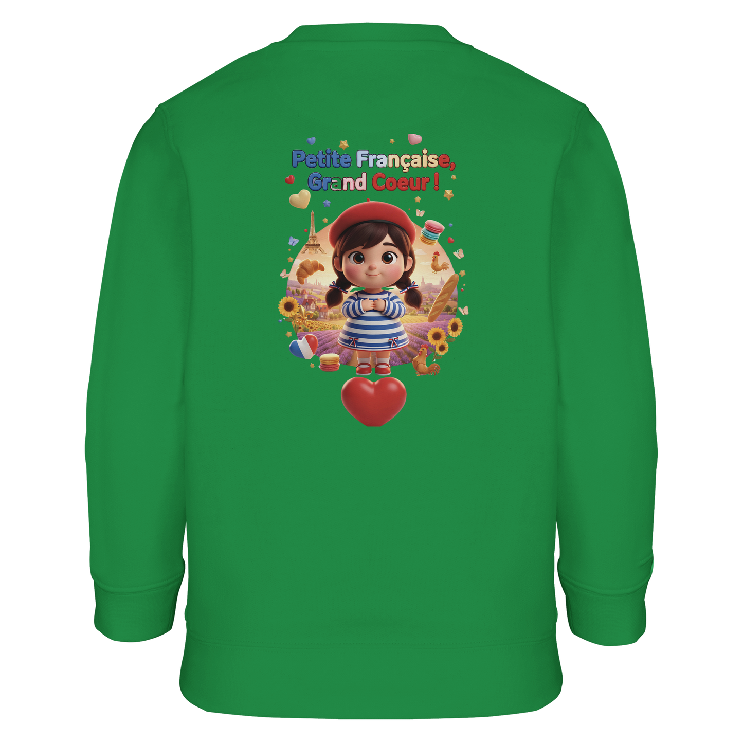 Sweat-shirt fille "Petites Françaises au Grand Cœur" – Confort Éco-Responsable