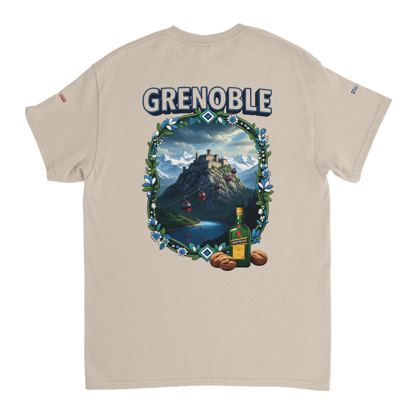 Unisex-T-Shirt Grenoble Stadt in Frankreich dick Rundhals | Gildan® 5000