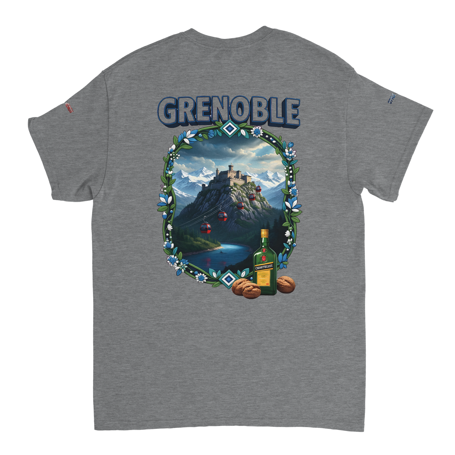 Unisex-T-Shirt Grenoble Stadt in Frankreich dick Rundhals | Gildan® 5000