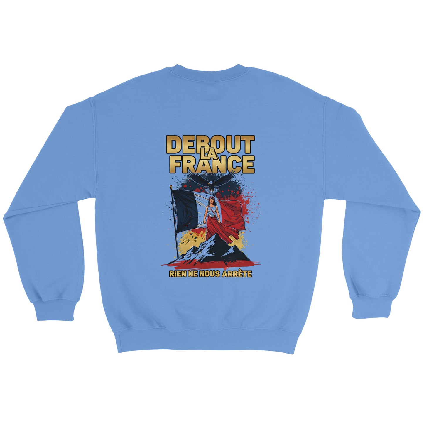 Damen-Sweatshirt „debout la France“ im klassischen französischen Rundhals-Stil | Gildan® 18000