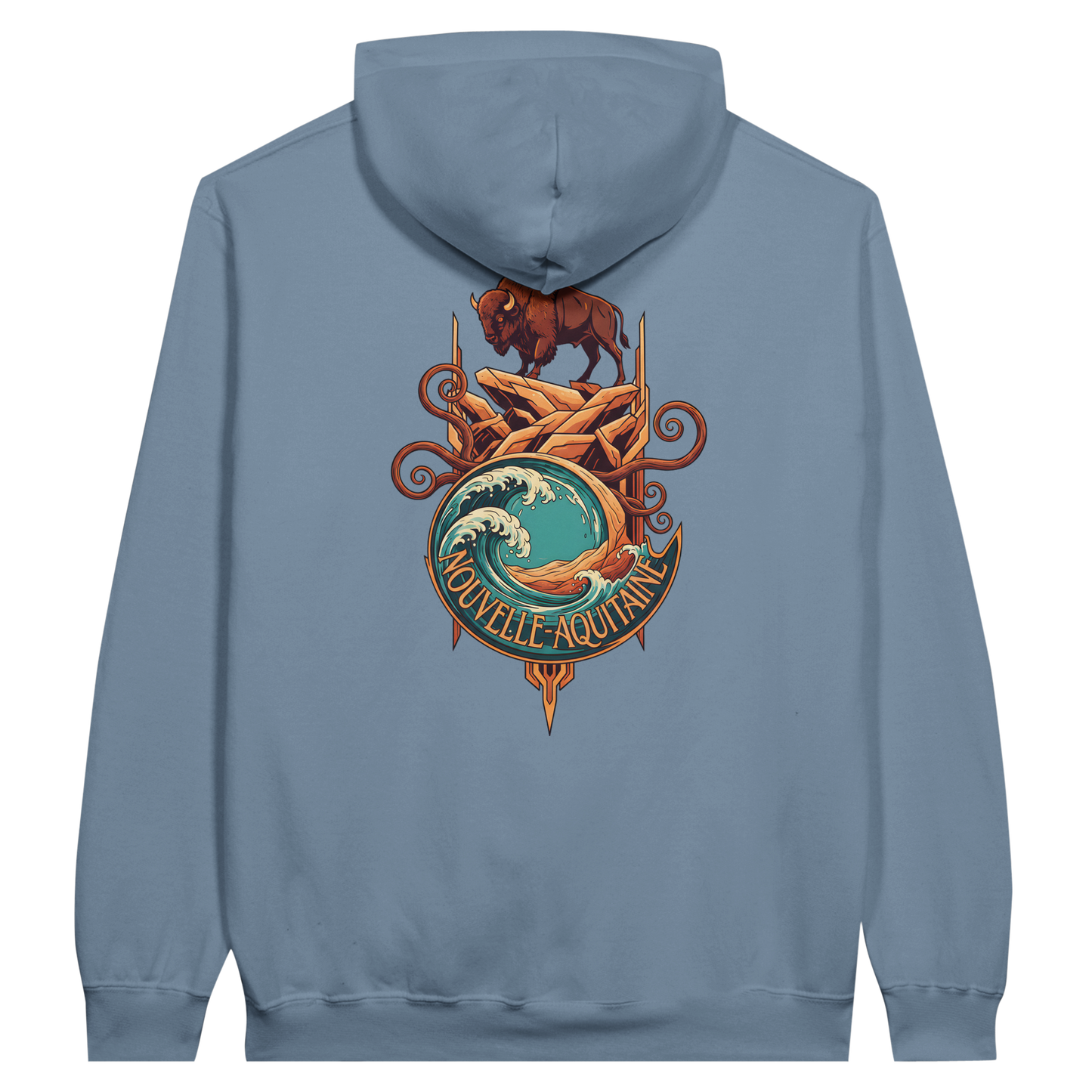 Gildan SF500 Adult New Aquitaine Medium Fleece Hoodie