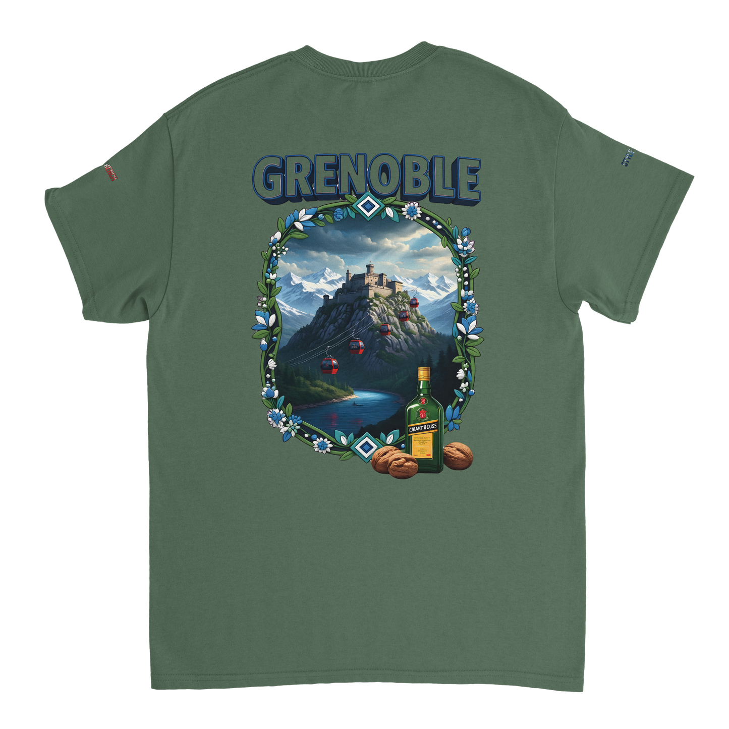 Unisex-T-Shirt Grenoble Stadt in Frankreich dick Rundhals | Gildan® 5000
