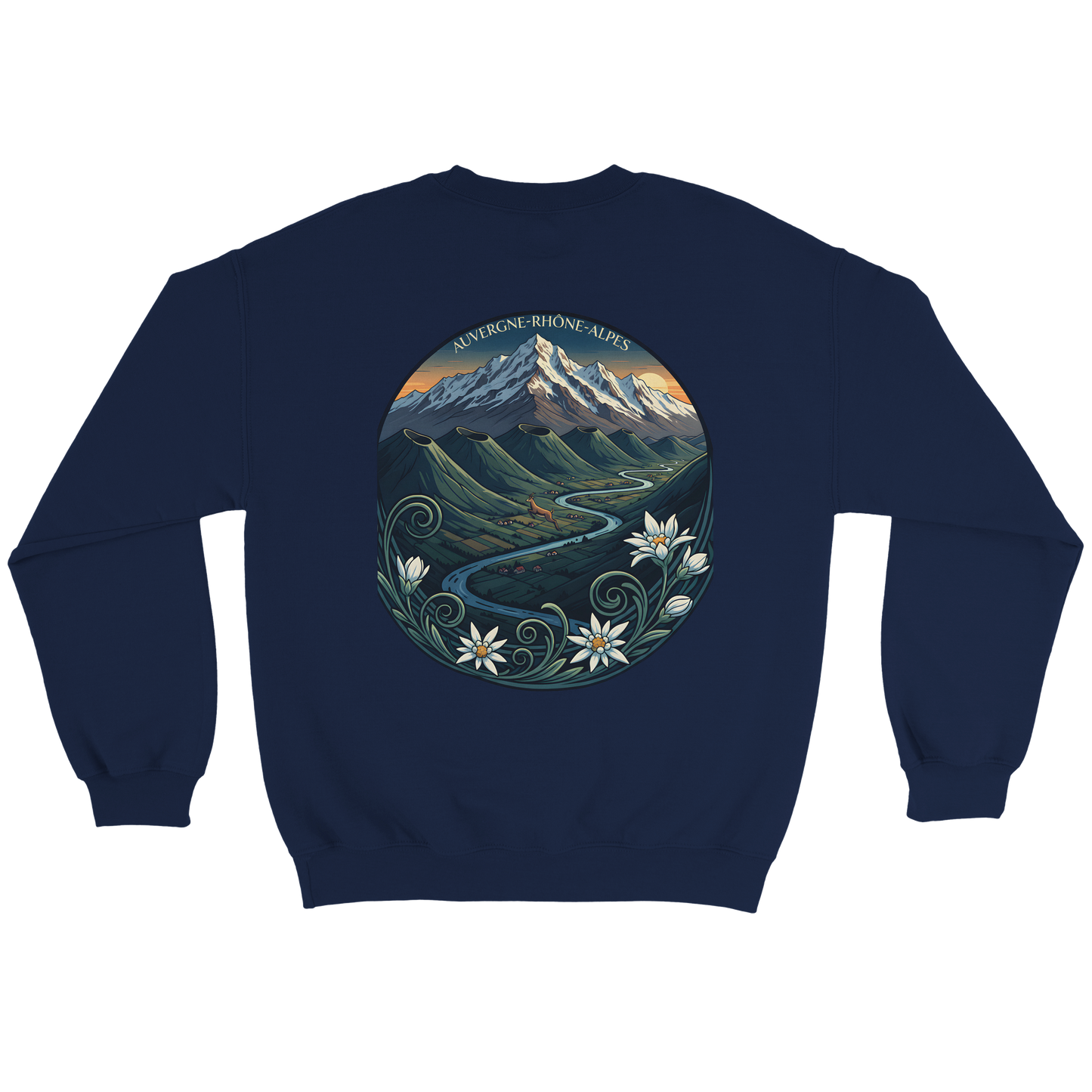 Unisex-Sweatshirt Auvergne-Rhône-Alpes klassisch Rundhals | Gildan® 18000