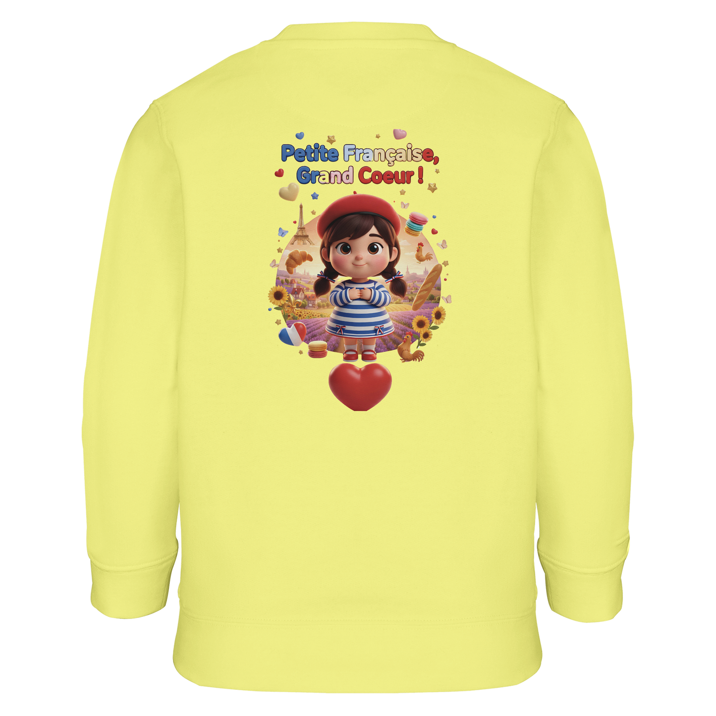 Sweat-shirt fille "Petites Françaises au Grand Cœur" – Confort Éco-Responsable