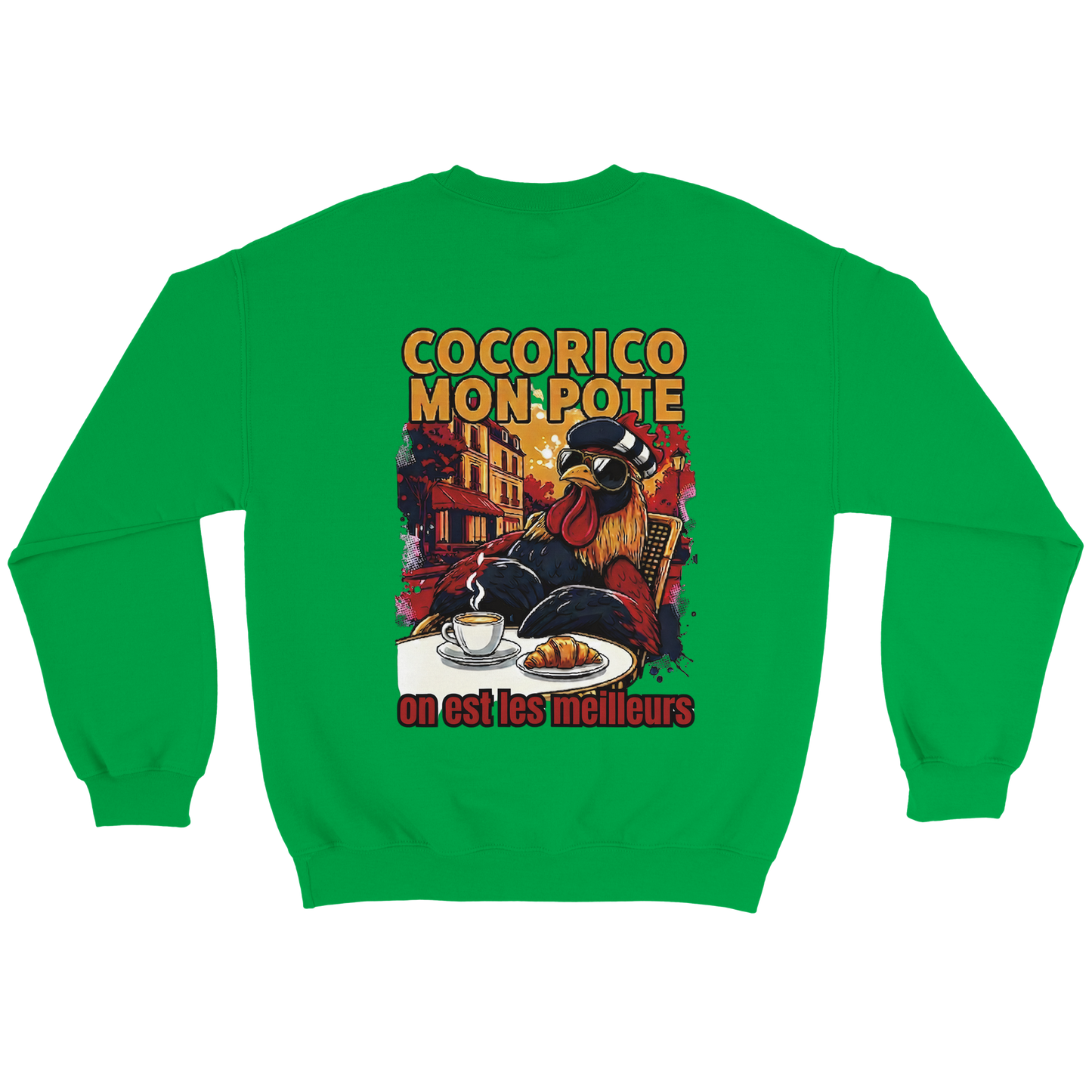 Sweatshirt Cocorico On Est Les Meilleurs für Herren, klassischer Rundhalsausschnitt | Gildan® 18000