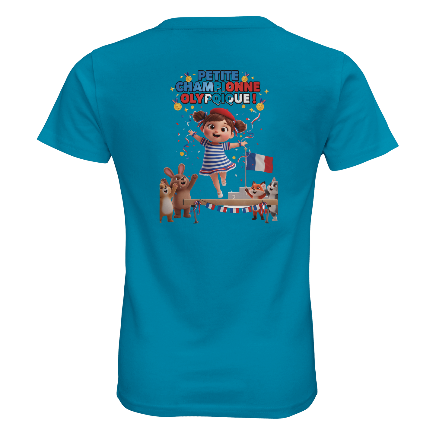 Organic fitted "Little Olympic Champion" girl's T-shirt | SOL'S Pioneer Kids 03578