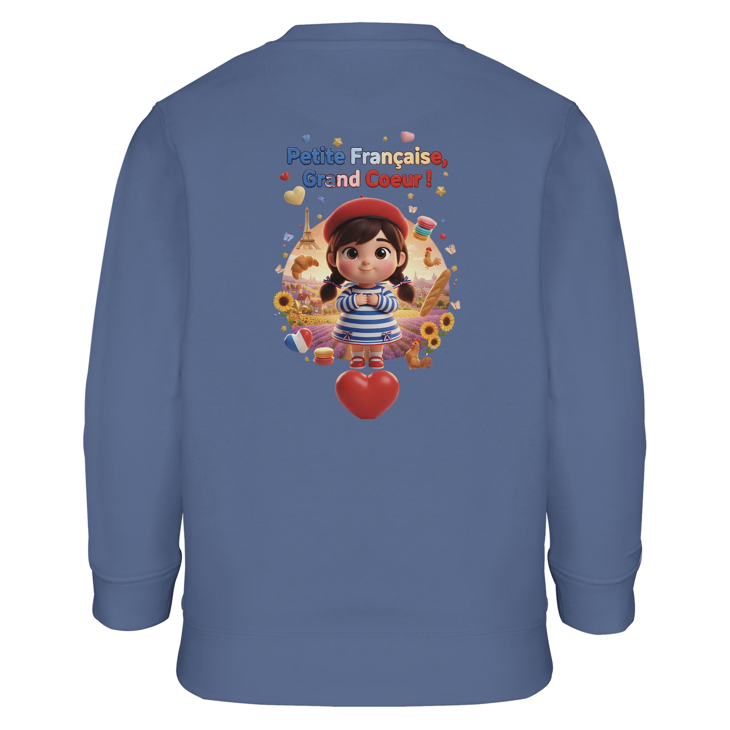 Sweat-shirt fille "Petites Françaises au Grand Cœur" – Confort Éco-Responsable