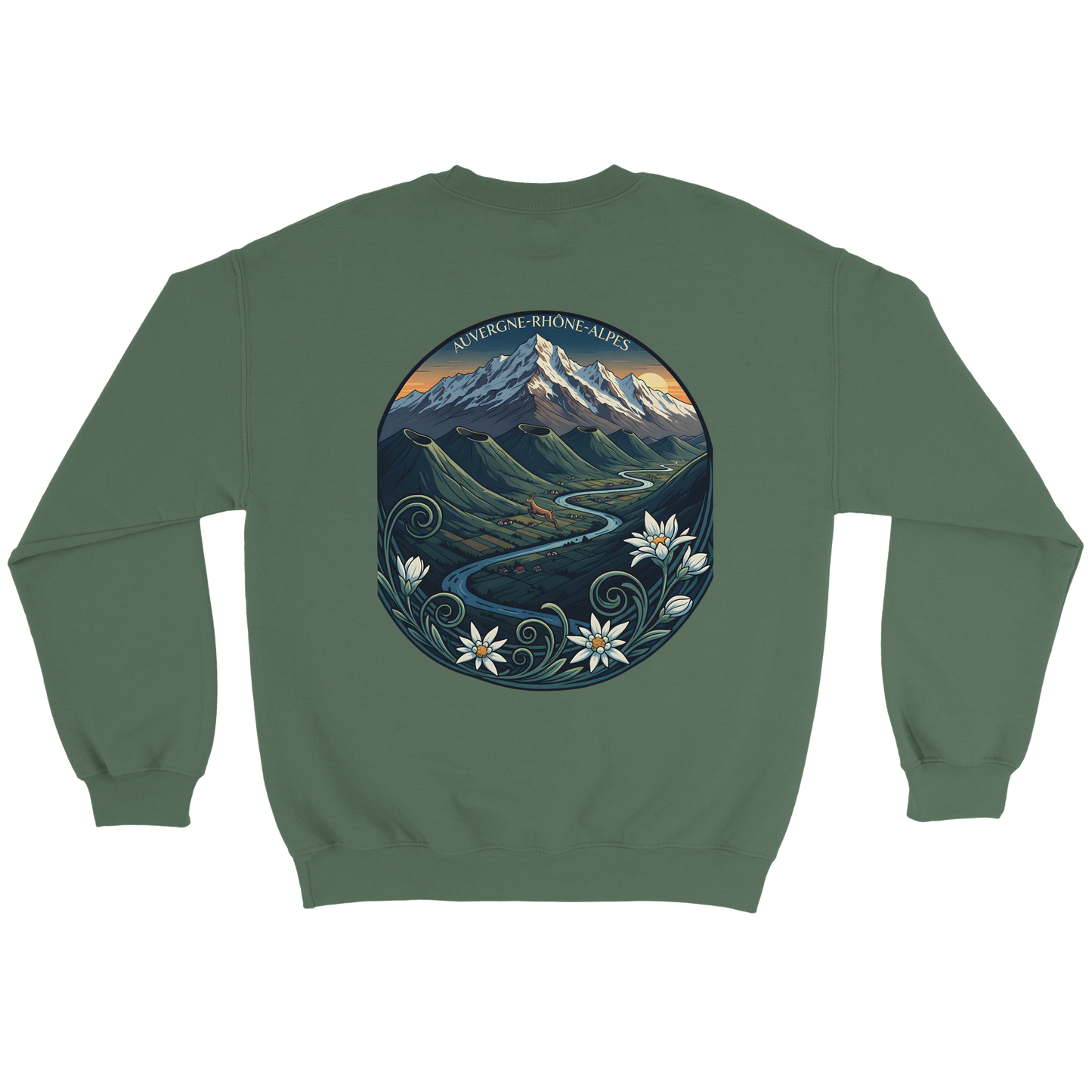 Unisex-Sweatshirt Auvergne-Rhône-Alpes klassisch Rundhals | Gildan® 18000