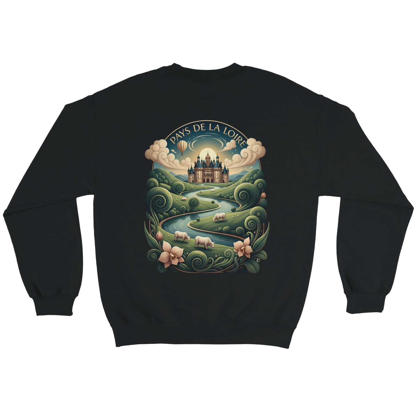 Klassisches Unisex-Sweatshirt Pays de la Loire mit Rundhalsausschnitt | Gildan® 18000