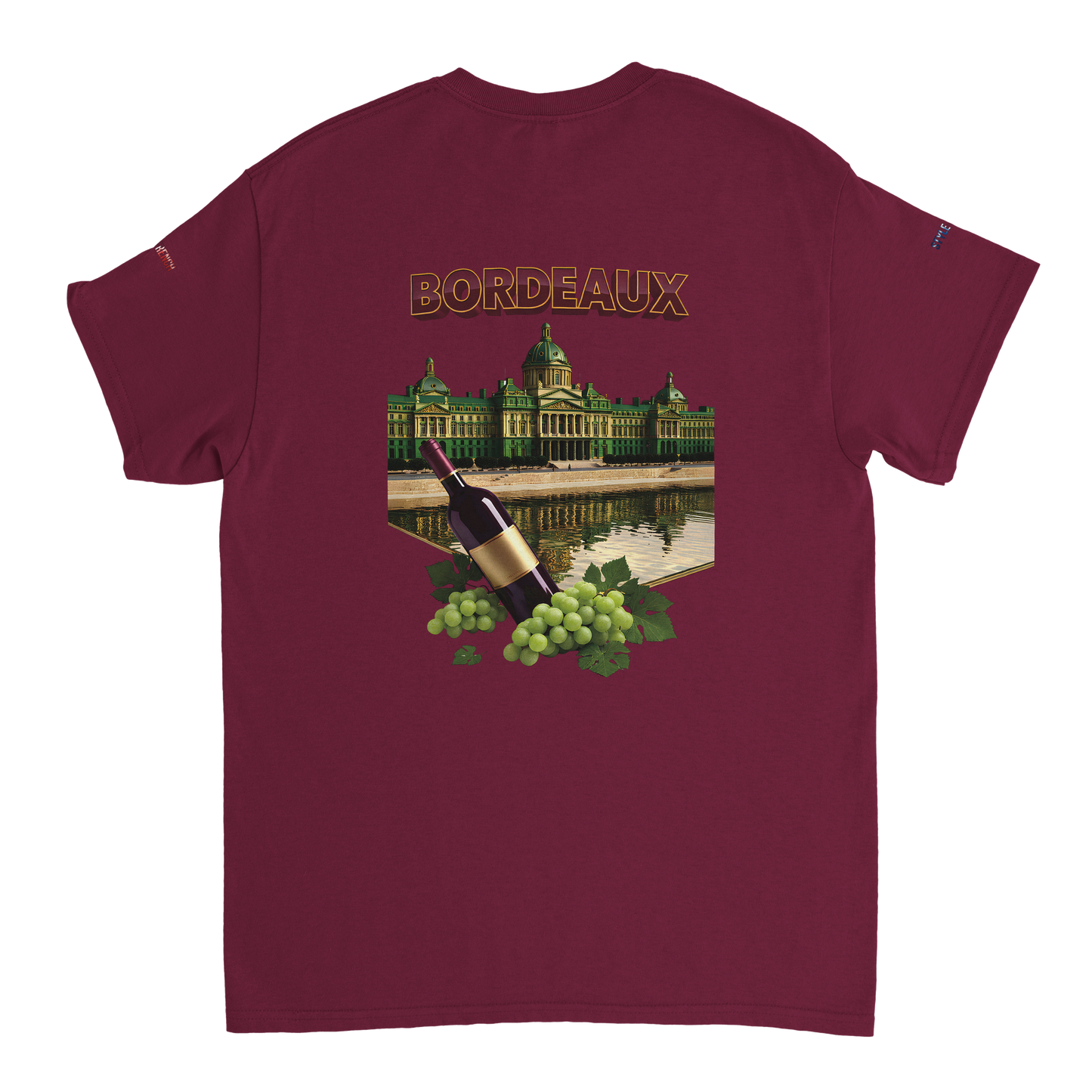 Unisex burgundy French city crewneck heavy t-shirt | Gildan® 5000