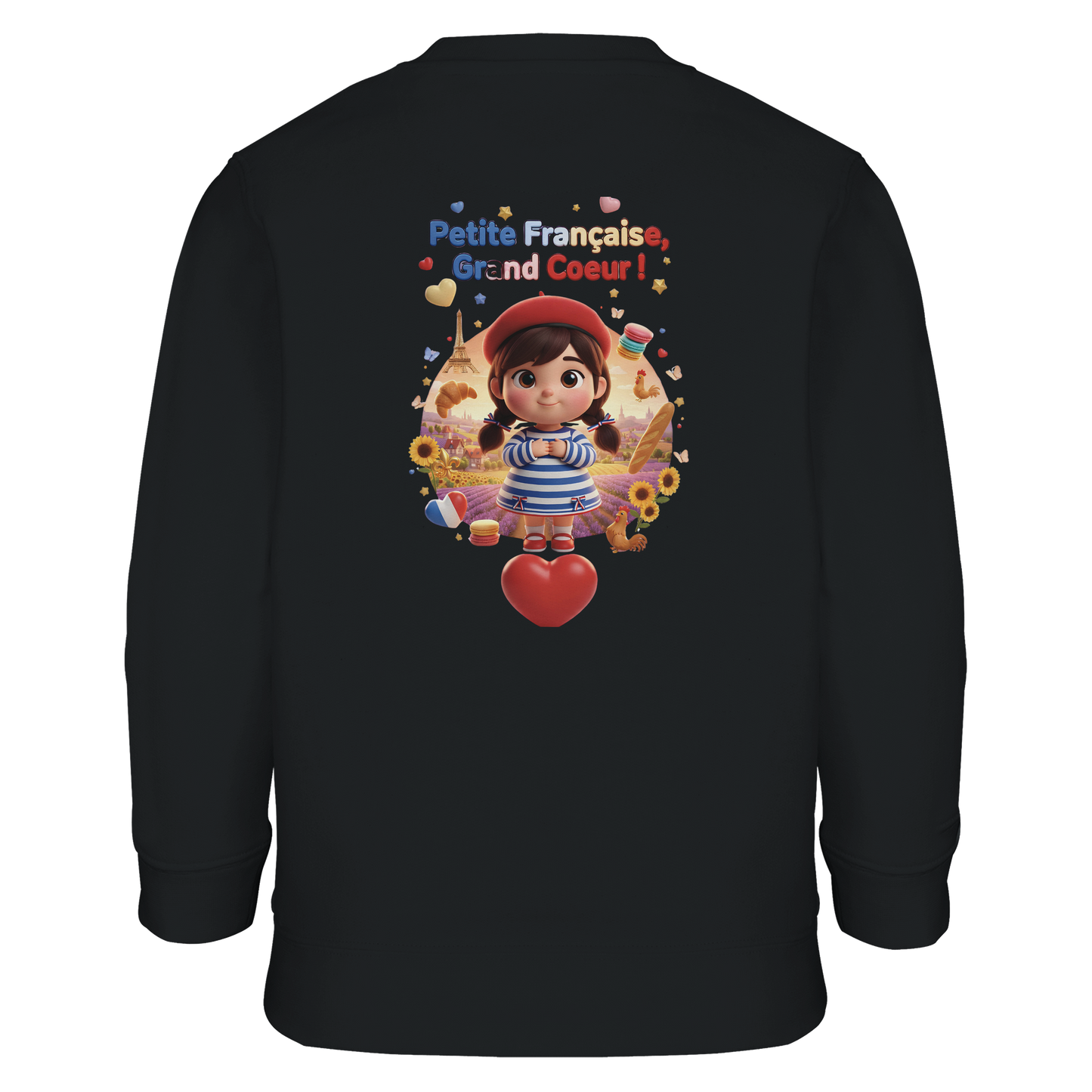 Sweat-shirt fille "Petites Françaises au Grand Cœur" – Confort Éco-Responsable