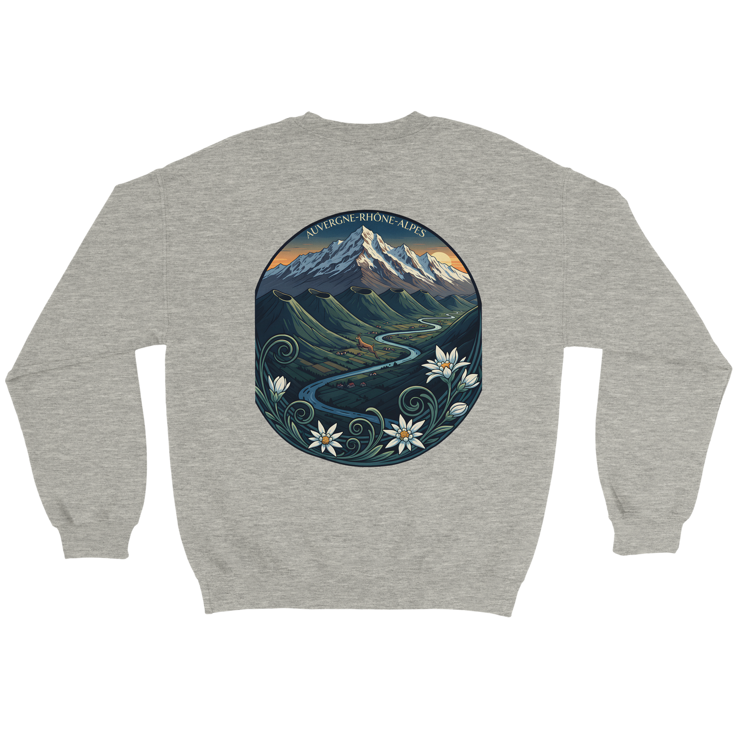 Unisex-Sweatshirt Auvergne-Rhône-Alpes klassisch Rundhals | Gildan® 18000