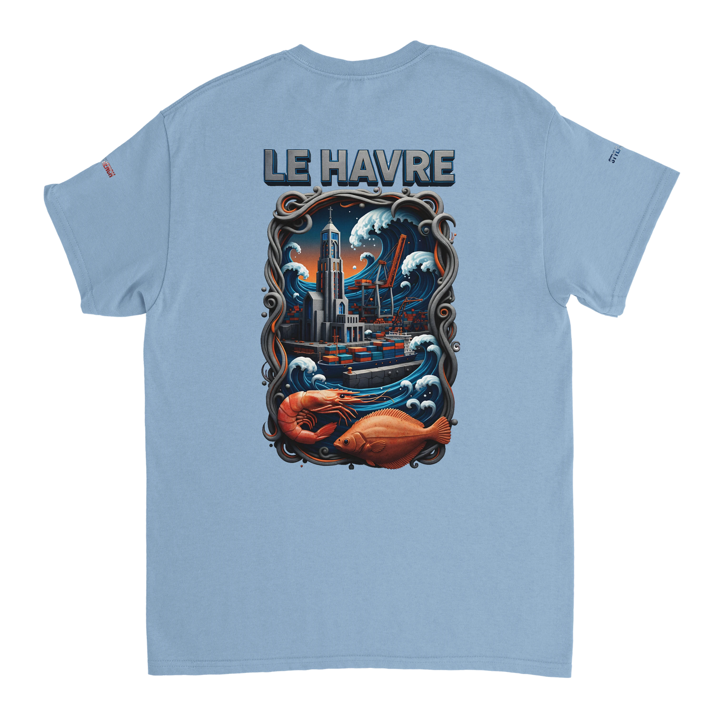Unisex-T-Shirt Le Havre Stadt in Frankreich dick Rundhals | Gildan® 5000