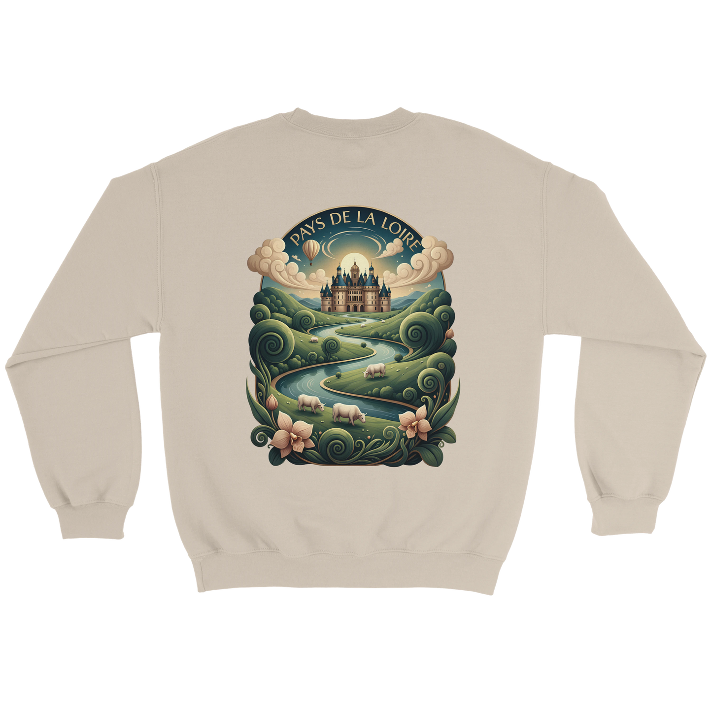 Klassisches Unisex-Sweatshirt Pays de la Loire mit Rundhalsausschnitt | Gildan® 18000