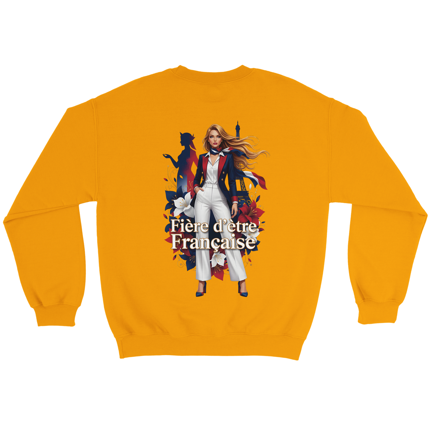 Sweat-shirt femme fière d'être française  Classique Léger et Confortable pour le Printemps