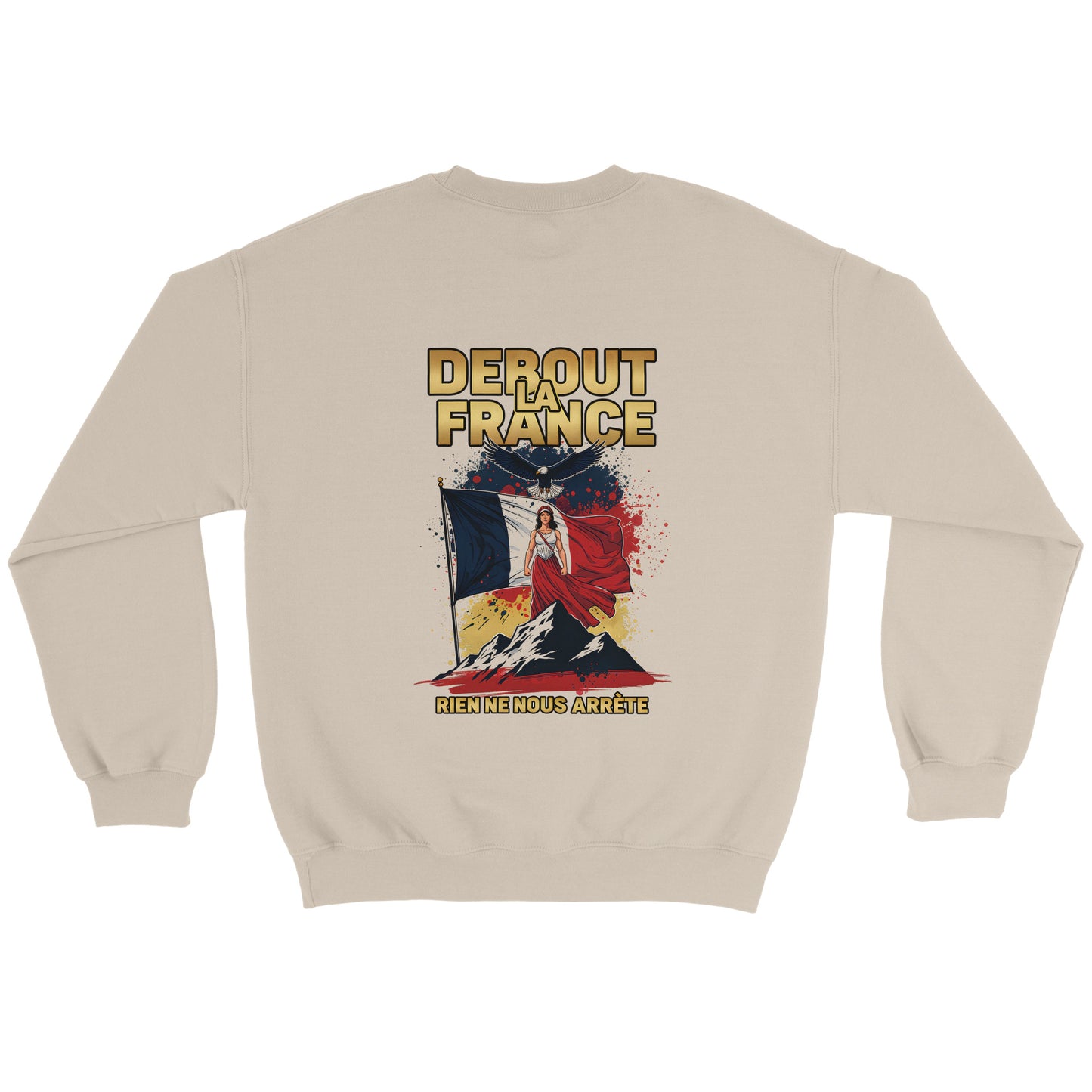 Damen-Sweatshirt „debout la France“ im klassischen französischen Rundhals-Stil | Gildan® 18000