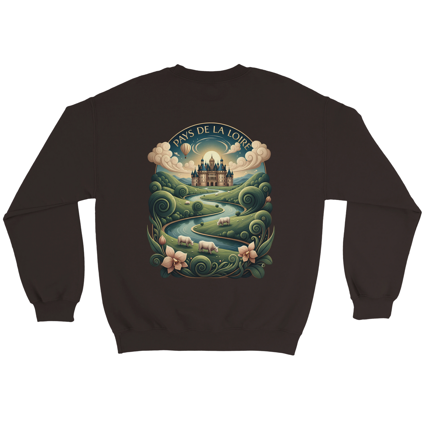 Klassisches Unisex-Sweatshirt Pays de la Loire mit Rundhalsausschnitt | Gildan® 18000