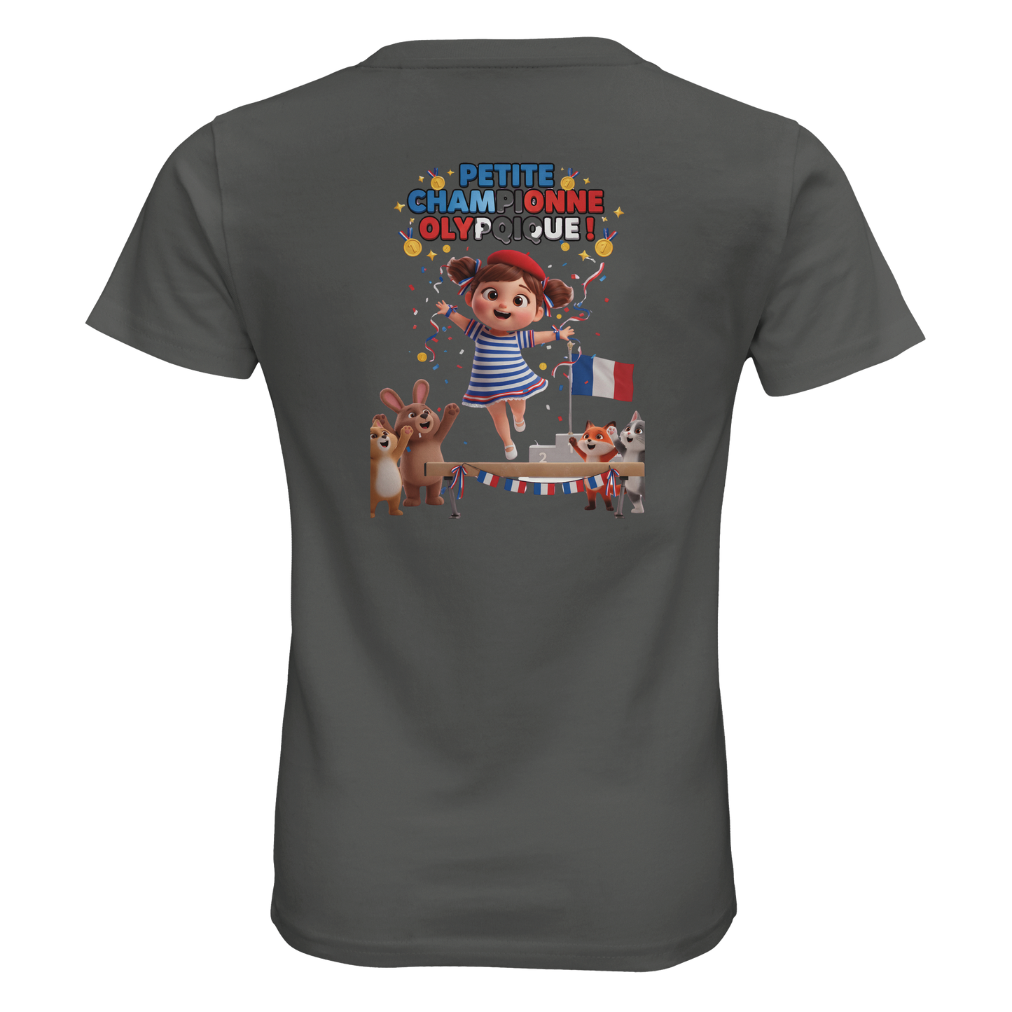 Organic fitted "Little Olympic Champion" girl's T-shirt | SOL'S Pioneer Kids 03578