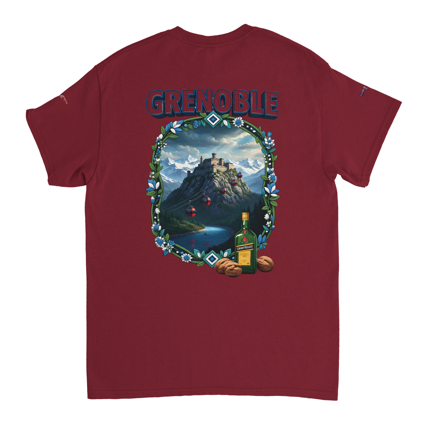 Unisex-T-Shirt Grenoble Stadt in Frankreich dick Rundhals | Gildan® 5000